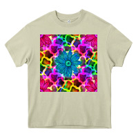 Mossy neon cowhide with flower seamless pattern Heavy Core Tee - BundleAndBundleShop