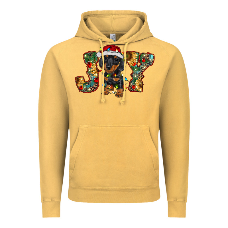 Dachshund Puppy Christmas Joy Vintage Hoodie by BarkalooDesign | Teevron