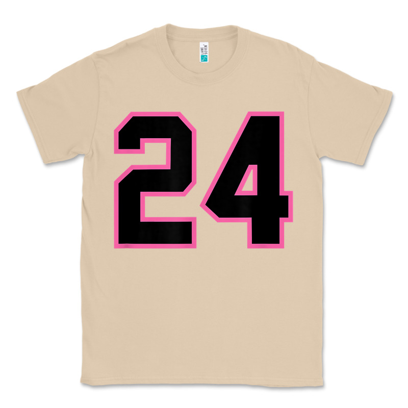 Number 24 Sports Jersey Athlete Fan Pink Black Lucky Number T Shirt Classic Tee by linhVisuals | Teevron