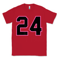 Red number 24 sports jersey athlete fan pink black lucky number t shirt Classic Tee - linhVisuals