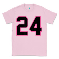 Bubblegum Pink number 24 sports jersey athlete fan pink black lucky number t shirt Classic Tee - linhVisuals