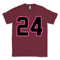 Burgundy number 24 sports jersey athlete fan pink black lucky number t shirt Classic Tee - linhVisuals