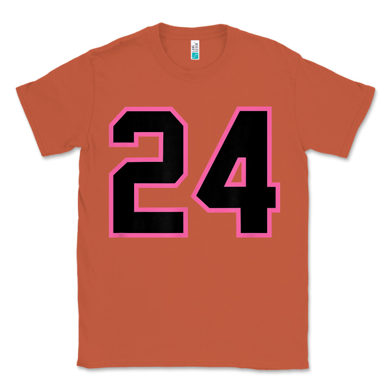 Number 24 Sports Jersey Athlete Fan Pink Black Lucky Number T Shirt Classic Tee by linhVisuals | Teevron