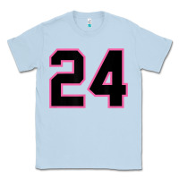 Dusty Blue number 24 sports jersey athlete fan pink black lucky number t shirt Classic Tee - linhVisuals