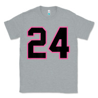 Heather Grey number 24 sports jersey athlete fan pink black lucky number t shirt Classic Tee - linhVisuals