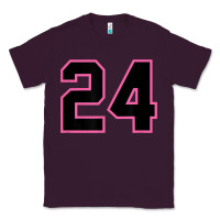 Plum number 24 sports jersey athlete fan pink black lucky number t shirt Classic Tee - linhVisuals