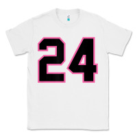 White number 24 sports jersey athlete fan pink black lucky number t shirt Classic Tee - linhVisuals