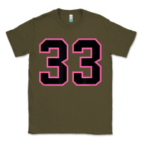 Army Green number 33 sports jersey athlete fan pink black lucky number t shirt Classic Tee - linhVisuals