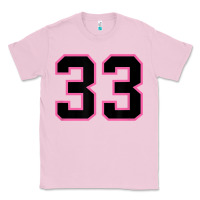 Bubblegum Pink number 33 sports jersey athlete fan pink black lucky number t shirt Classic Tee - linhVisuals