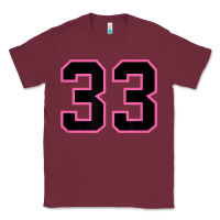 Burgundy number 33 sports jersey athlete fan pink black lucky number t shirt Classic Tee - linhVisuals