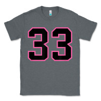 Charcoal Heather number 33 sports jersey athlete fan pink black lucky number t shirt Classic Tee - linhVisuals