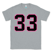 Heather Grey number 33 sports jersey athlete fan pink black lucky number t shirt Classic Tee - linhVisuals