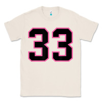 Natural number 33 sports jersey athlete fan pink black lucky number t shirt Classic Tee - linhVisuals