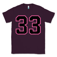 Plum number 33 sports jersey athlete fan pink black lucky number t shirt Classic Tee - linhVisuals