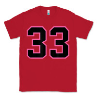 Red number 33 sports jersey athlete fan pink black lucky number t shirt Classic Tee - linhVisuals