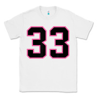 White number 33 sports jersey athlete fan pink black lucky number t shirt Classic Tee - linhVisuals