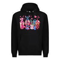 Black breast cancer stitch coffee cups Premium Hoodie - AdoDesignShop