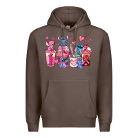 Coffee breast cancer stitch coffee cups Premium Hoodie - AdoDesignShop