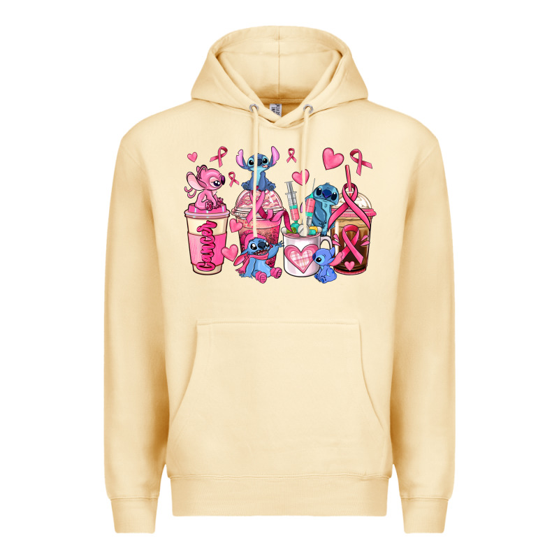 Breast Cancer Stitch Coffee Cups Premium Hoodie by AdoDesignShop | Teevron