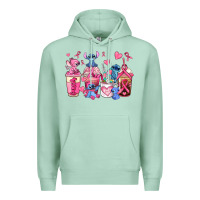 Seafoam breast cancer stitch coffee cups Premium Hoodie - AdoDesignShop