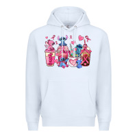 White breast cancer stitch coffee cups Premium Hoodie - AdoDesignShop