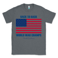 Charcoal Heather newback to back world war champs back Classic Tee - linhVisuals