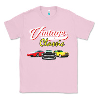 Bubblegum Pink vintage classic oldies cars Classic Tee - linhVisuals