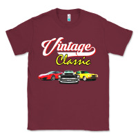 Burgundy vintage classic oldies cars Classic Tee - linhVisuals