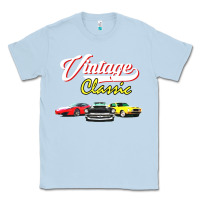 Dusty Blue vintage classic oldies cars Classic Tee - linhVisuals