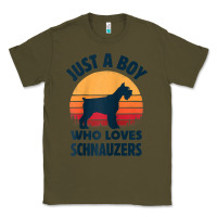 Army Green schnauzer just a boy who loves dogs men retro vintage sunset raglan ba Classic Tee - linhVisuals