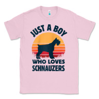 Bubblegum Pink schnauzer just a boy who loves dogs men retro vintage sunset raglan ba Classic Tee - linhVisuals