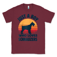 Burgundy schnauzer just a boy who loves dogs men retro vintage sunset raglan ba Classic Tee - linhVisuals