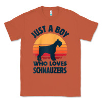 Copper schnauzer just a boy who loves dogs men retro vintage sunset raglan ba Classic Tee - linhVisuals