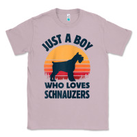 Lilac schnauzer just a boy who loves dogs men retro vintage sunset raglan ba Classic Tee - linhVisuals