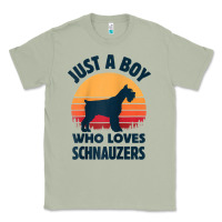 Matcha schnauzer just a boy who loves dogs men retro vintage sunset raglan ba Classic Tee - linhVisuals