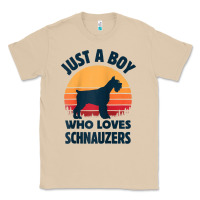 Mushroom schnauzer just a boy who loves dogs men retro vintage sunset raglan ba Classic Tee - linhVisuals