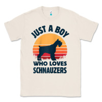 Natural schnauzer just a boy who loves dogs men retro vintage sunset raglan ba Classic Tee - linhVisuals