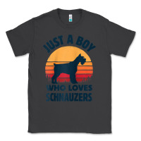 Smoke schnauzer just a boy who loves dogs men retro vintage sunset raglan ba Classic Tee - linhVisuals