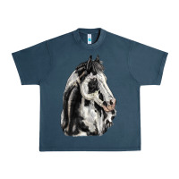 Midnight Navy paint horse Urban Heavy Tee - LillyAllenDesigns