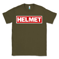 Army Green Meantime Helmet Classic Tee - linhVisuals