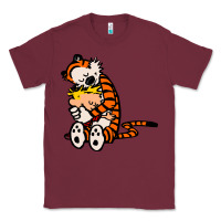 Burgundy newcalvin and hobbes 04 Classic Tee - linhVisuals