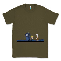 Army Green newcalvin and hobbes night star tardis Classic Tee - linhVisuals