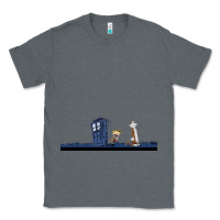 Charcoal Heather newcalvin and hobbes night star tardis Classic Tee - linhVisuals