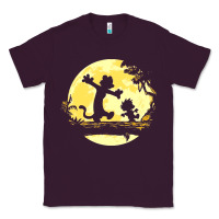 Plum newcalvin and hobbes no worries Classic Tee - linhVisuals