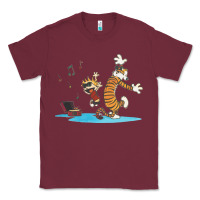 Burgundy newcalvin and hobbes sing 09 Classic Tee - linhVisuals