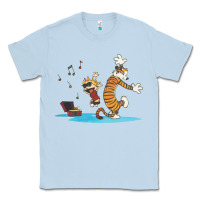 Dusty Blue newcalvin and hobbes sing 09 Classic Tee - linhVisuals