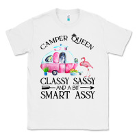 White newcamper queen classy sassy and a bit smart assy Classic Tee - linhVisuals
