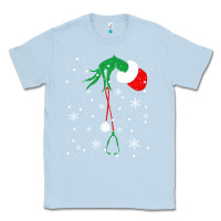 Dusty Blue newchristmas grinch hand holding a stethoscope Classic Tee - linhVisuals