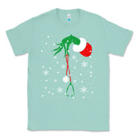 Seafoam newchristmas grinch hand holding a stethoscope Classic Tee - linhVisuals
