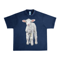 Navy merino wool baby sheep Urban Heavy Tee - LillyAllenDesigns